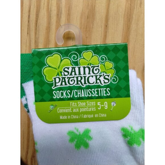 Saint Patricks Day Socks Shamrock & Lucky Horseshoe 3 Pack Collection - Picture 5 of 7